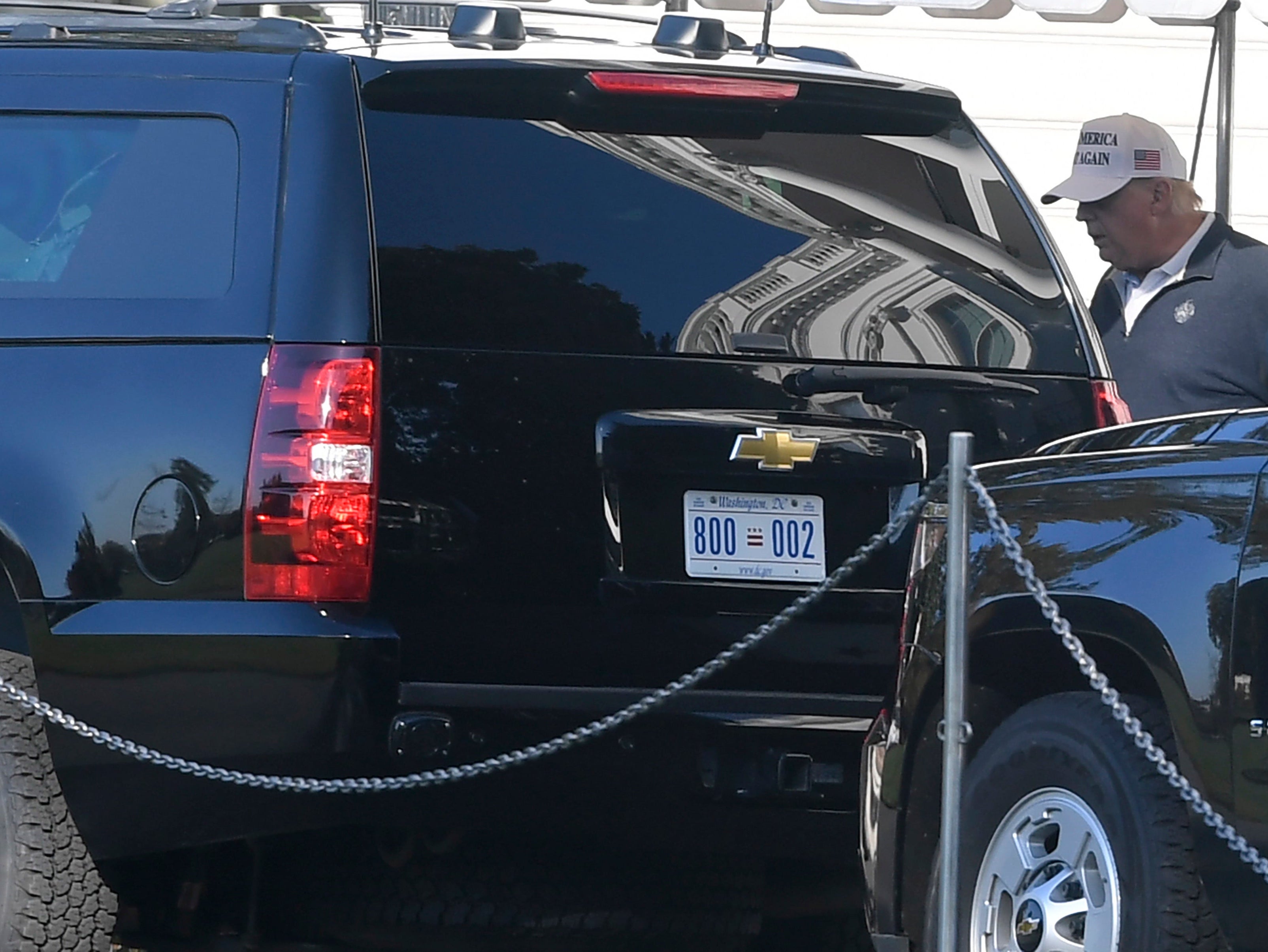 Donald Trump departs the White House, heading back to his golf club in Virginia