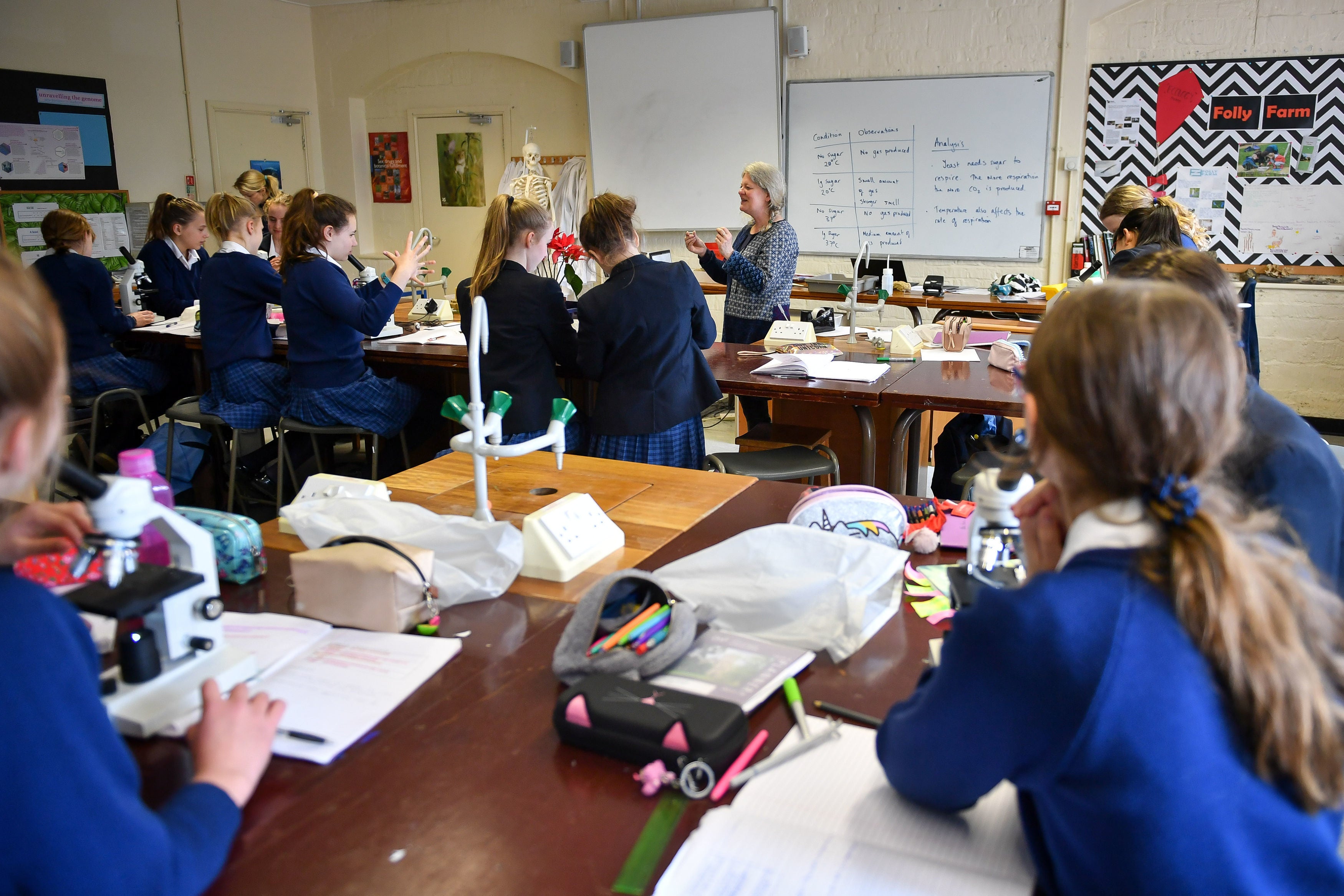 Pupils at a secondary school in England