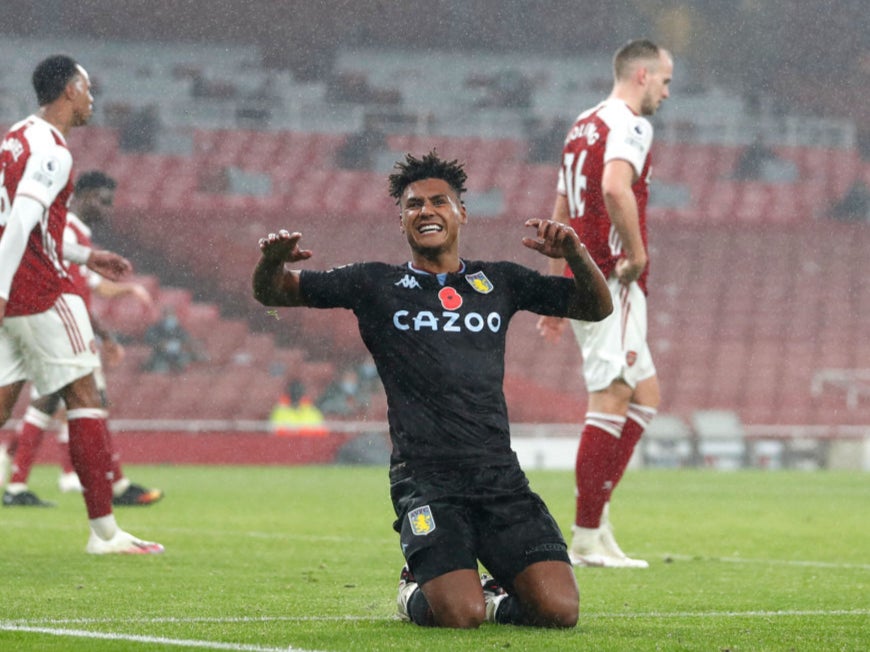 Watkins celebrates at Arsenal