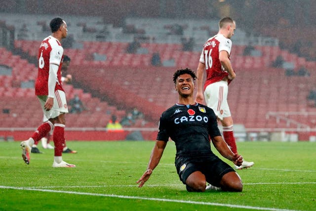 Aston Villa’s Ollie Watkins celebrates