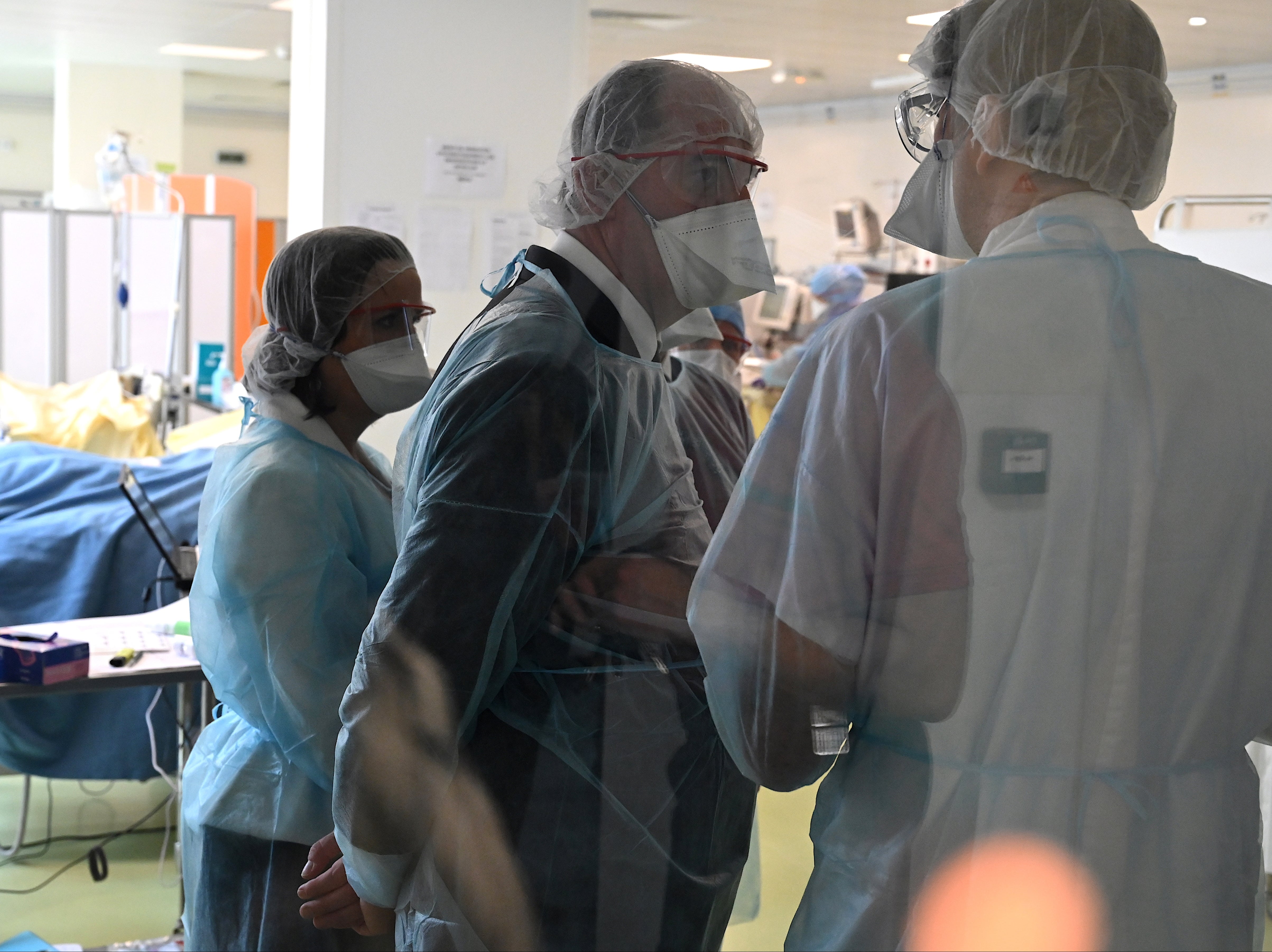 French prime minister Jean Castex visits he CHU - Hopital Nord in Saint-Etienne, France