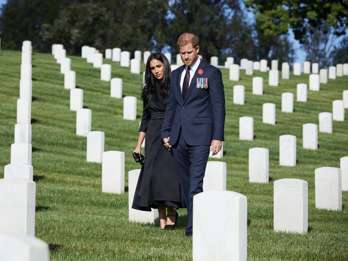 Prince Harry and Meghan Markle marked Remembrance Sunday ‘in their own way’ at LA National Cemetery