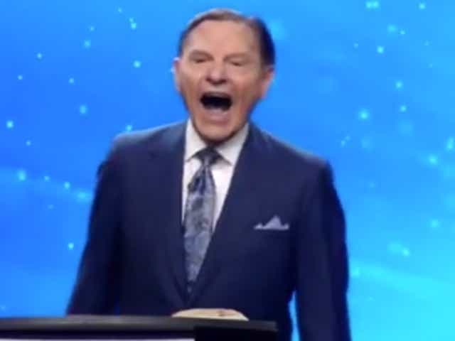 Kenneth Copeland, speaking at the Lord of Hosts Church on Sunday