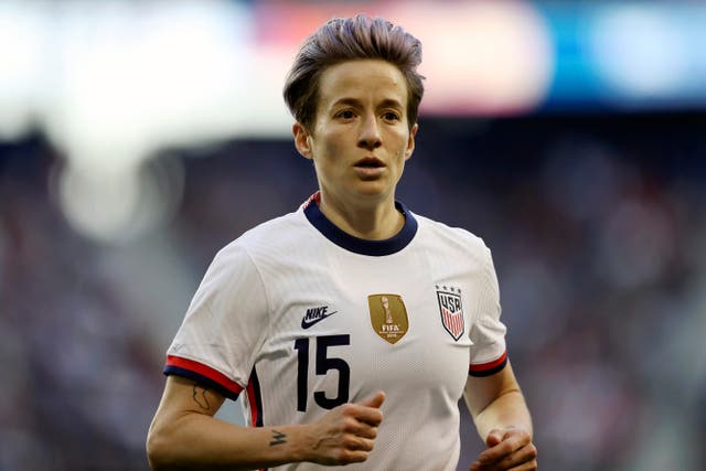 <p>Megan Rapinoe of the USWNT was one of more than 500 female athletes to sign an amicus brief to the Supreme Court regarding the attempt by Mississippi to overturn Roe V. Wade </p>
