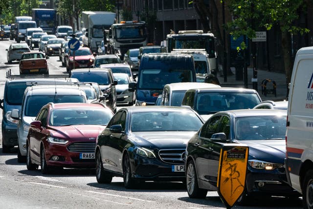 <p>Standstill: Traffic on the A1203 in London</p>