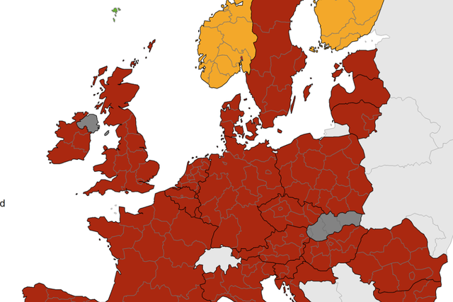 Red alert: most of Europe is at the highest alert level