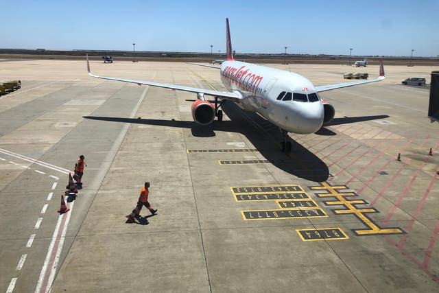 Waiting game: an easyJet aircraft at Faro in Portugal