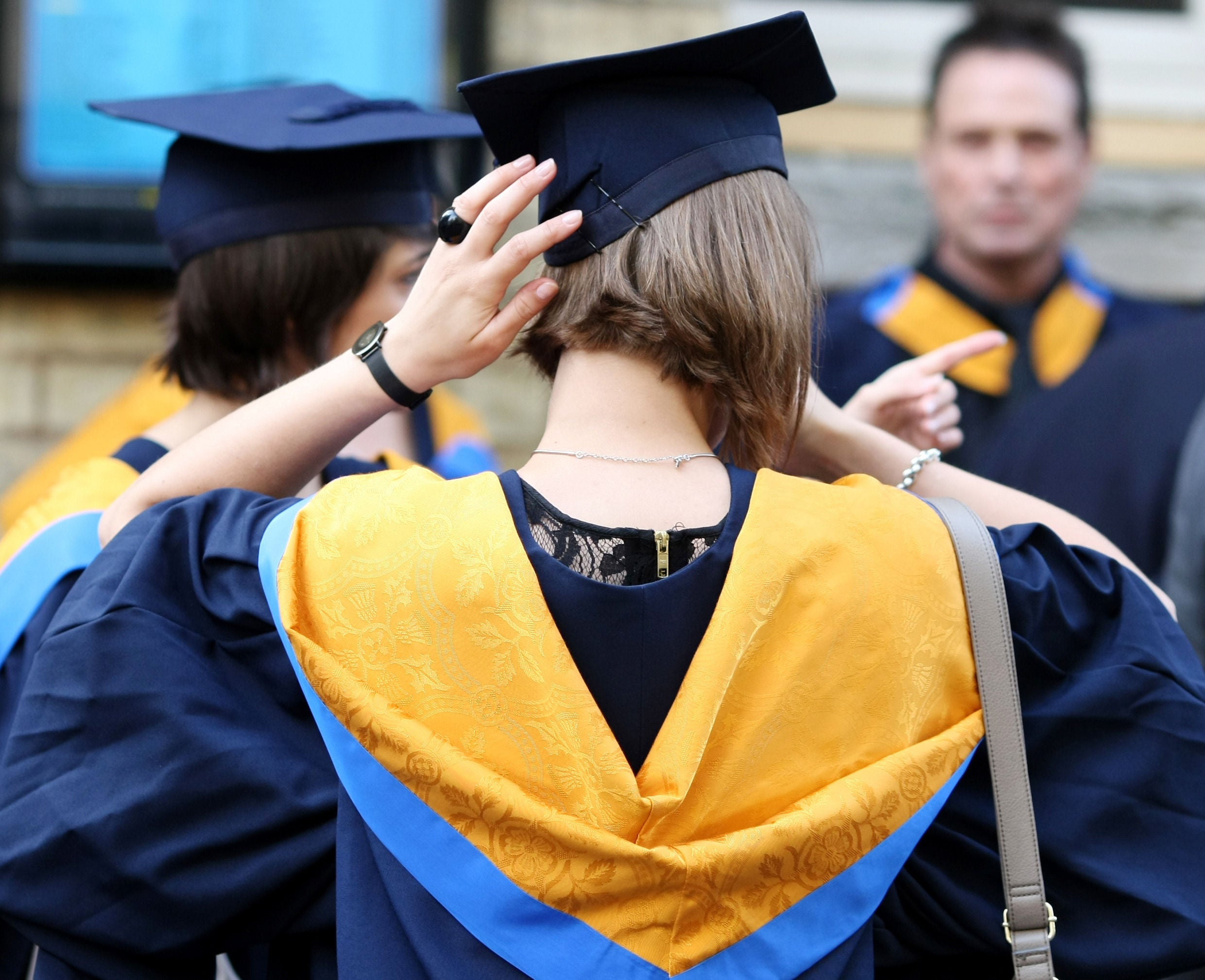 <p>A file photo showing university graduates</p>