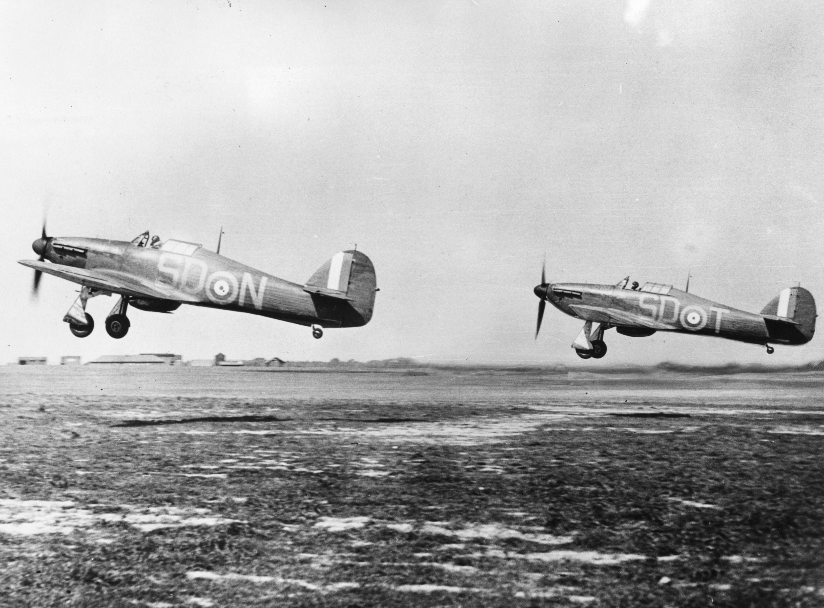 Hurricanes take off for another sortie during the Battle of Britain in September 1940&nbsp;