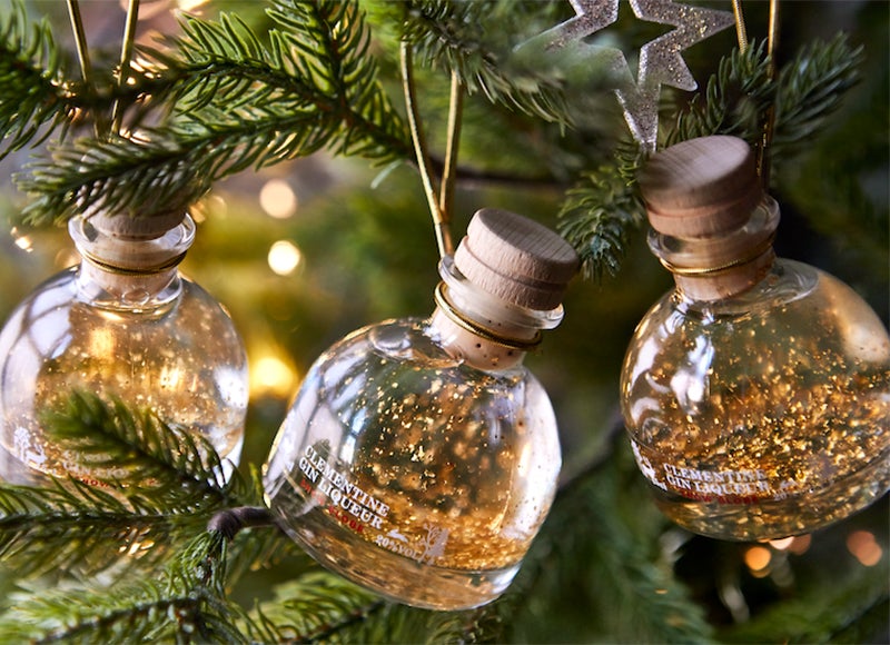Baubles come in a set of three and are filled with clementine flavoured gin
