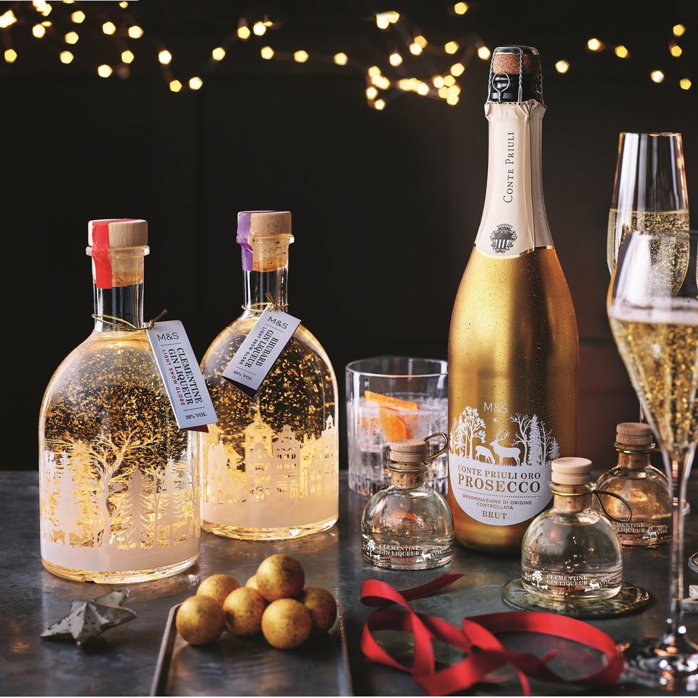 Each bottle contains shimmering 23-carat edible gold leaf