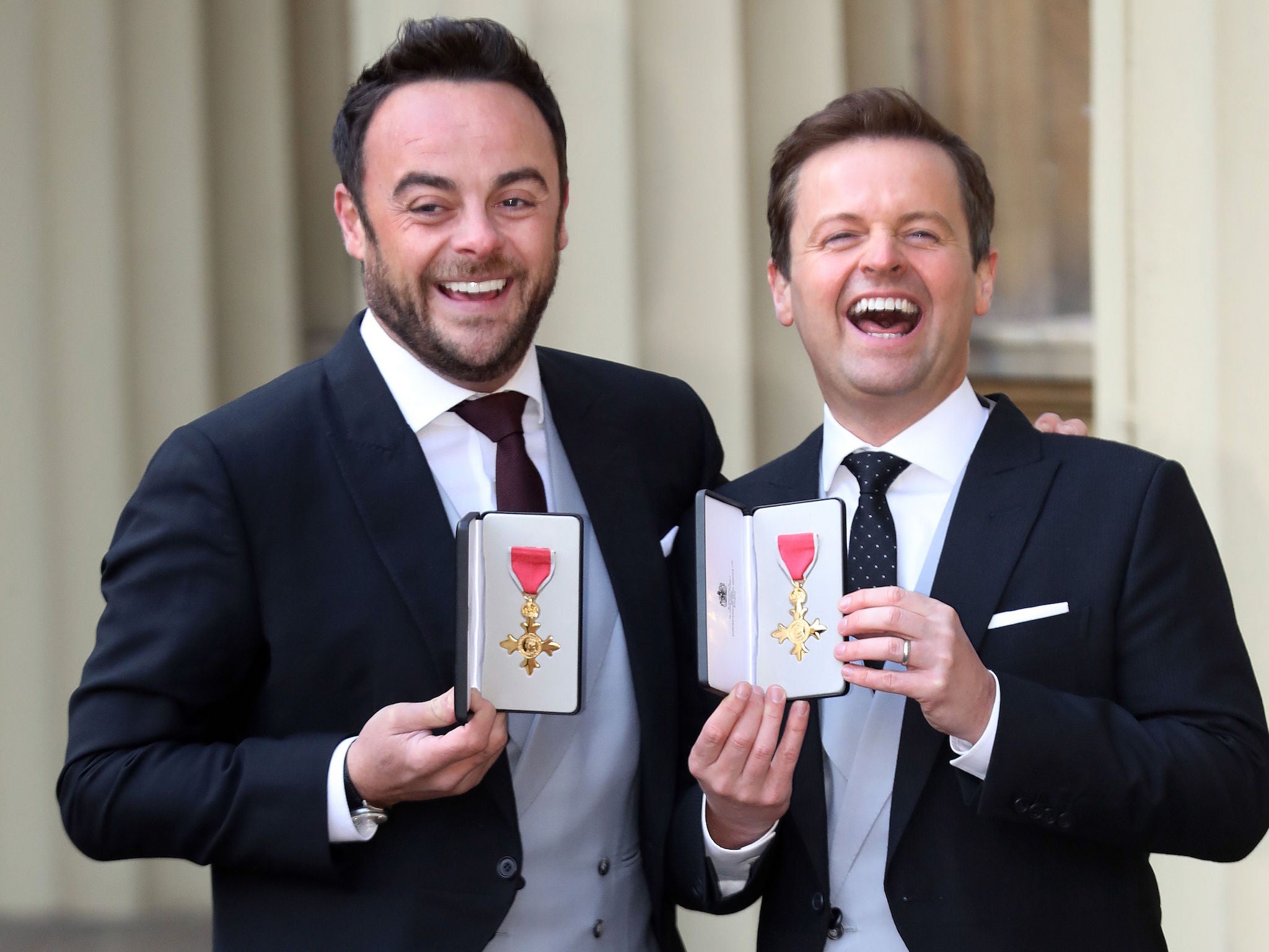 Ant and Dec were appointed OBE by Prince Charles at Buckingham Palace in January 2017