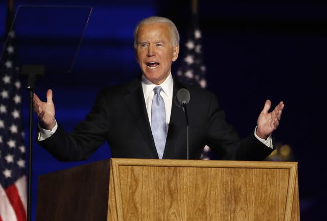 Joe Biden delivers his victory speech