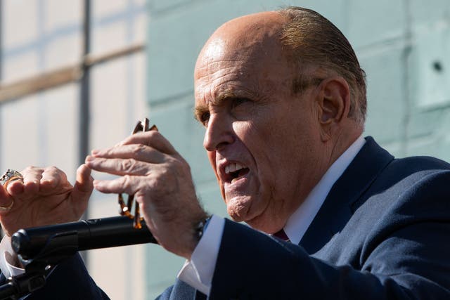 Rudy Giuliani at the Four Seasons Total Landscaping press conference