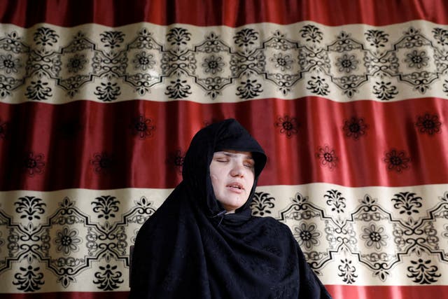 Khatera, 33, was blinded in an attack by gunmen in Ghazni province, Afghanistan. 