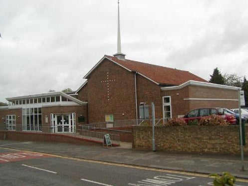 The display was erected along the front of Christchurch Methodist Church, in Hitchin, in August