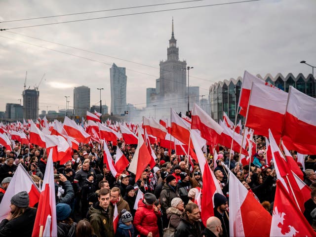 Poland’s Independence March invites far-right groups to gather in Warsaw’s centre (Pictured: Last year’s march)