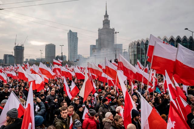 Poland’s Independence March invites far-right groups to gather in Warsaw’s centre (Pictured: Last year’s march)