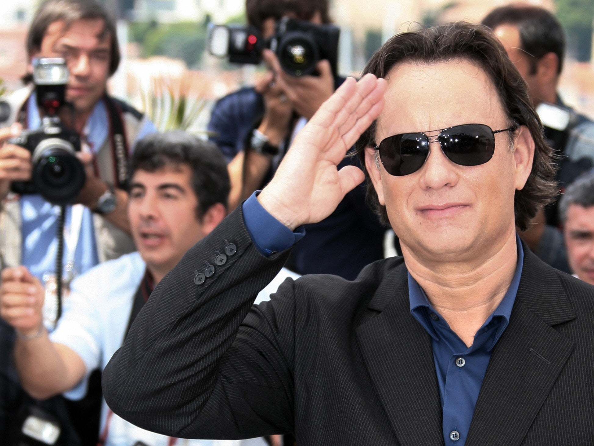 Tom Hanks promoting The Da Vinci Code at the 59th edition of the Cannes Film Festival in 2006