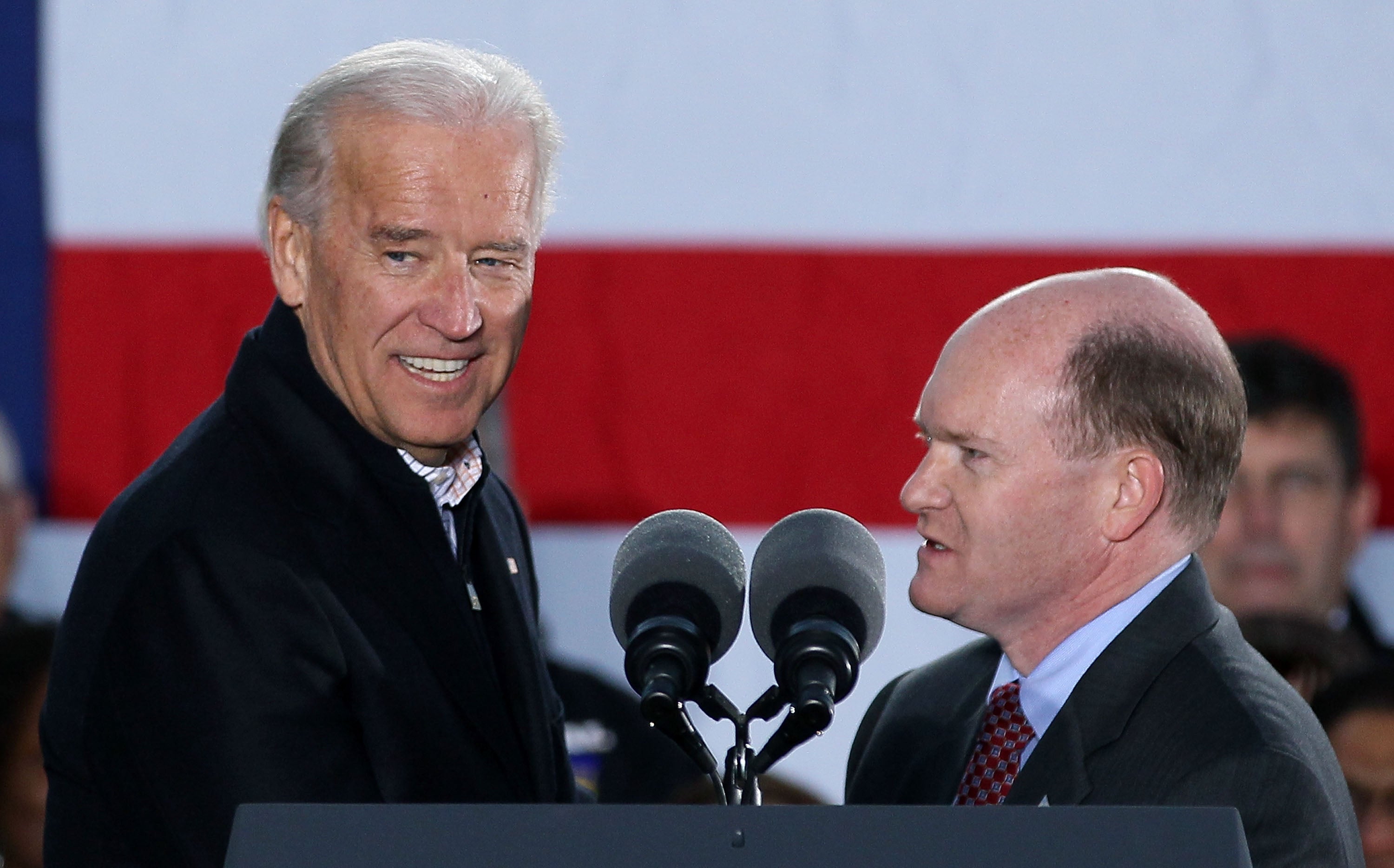 Chris Coons, pictured with Joe Biden during the 2010 midterms, has said Republicans are asking him to congratulate the president-elect