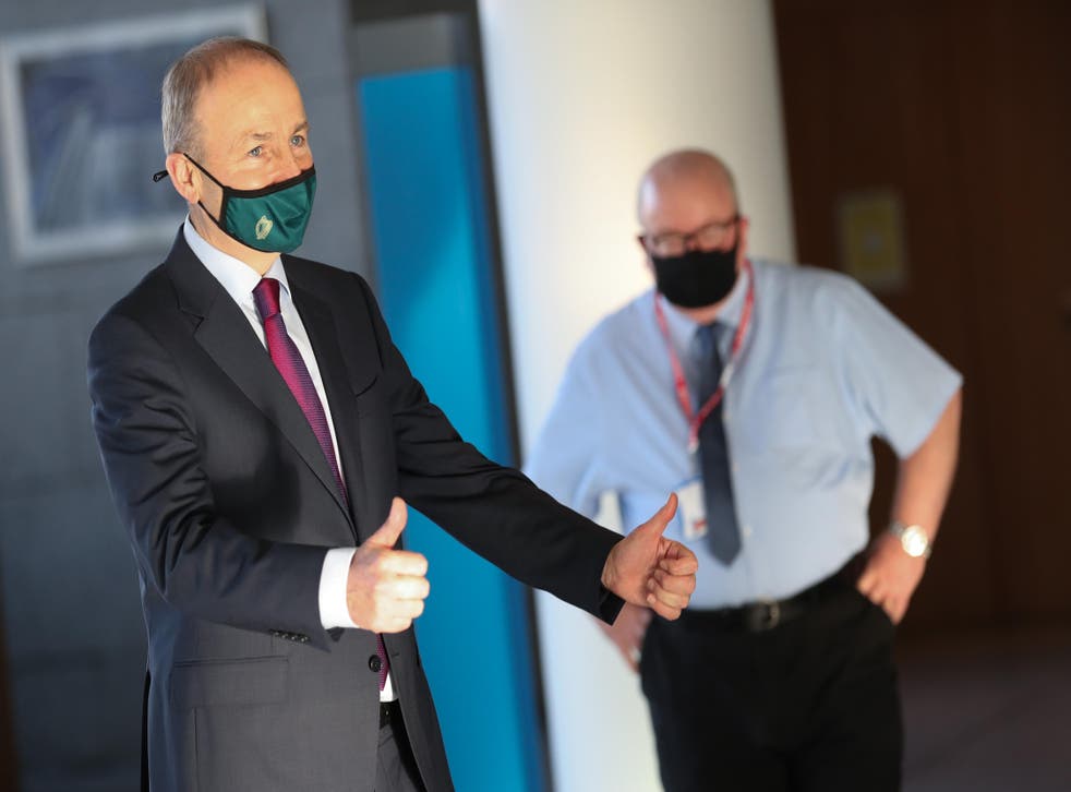 Taoiseach Micheal Martin during his visit to Dublin City Council offices where he met with Community Call Forum volunteers and local authority staff to acknowledge the vital work they are undertaking during the Covid-19 pandemic.