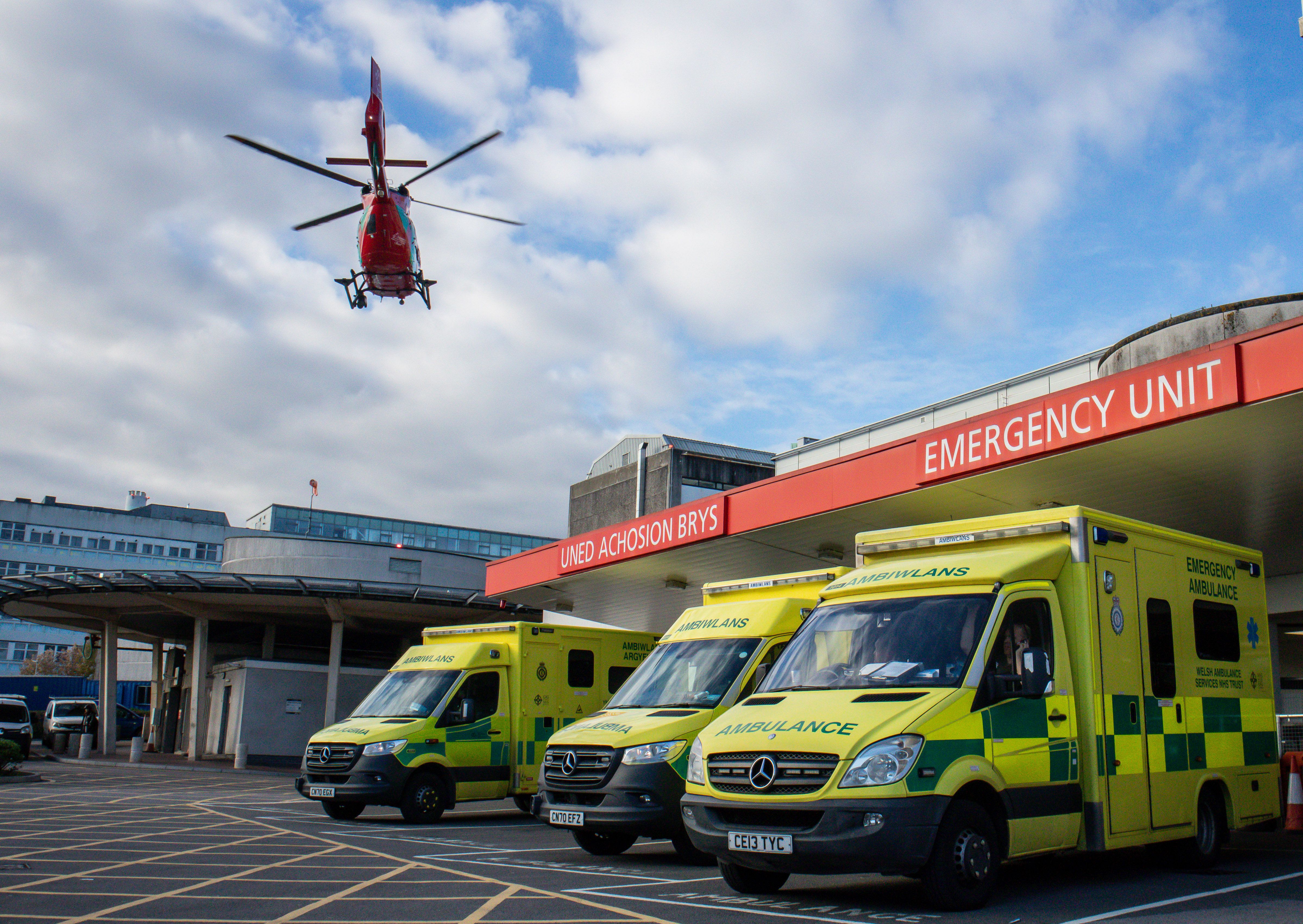 Girl was taken by Welsh Air Ambulance flying to the University Hospital of Wales