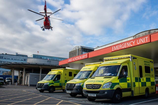 <p>Welsh Air Ambulance flying at the University Hospital of Wales&nbsp;</p>