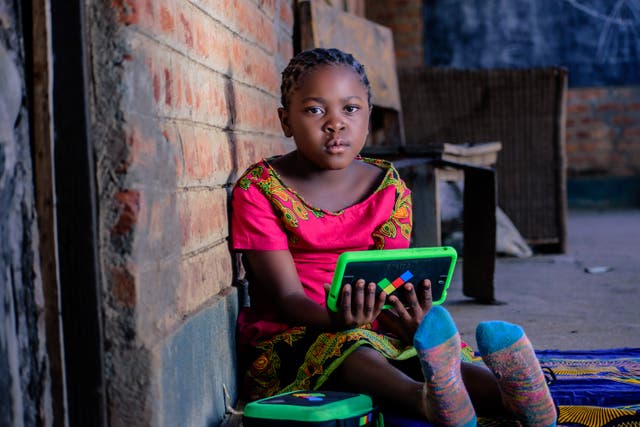 <p>Shireen Joseph is one of the children receiving a ‘onetab’ so she can carry on doing schoolwork in the event of future lockdowns</p>