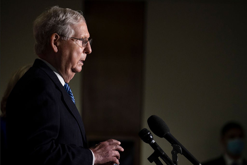 Mitch McConnell has gone along with Trump’s claims that the election results were not legitimate