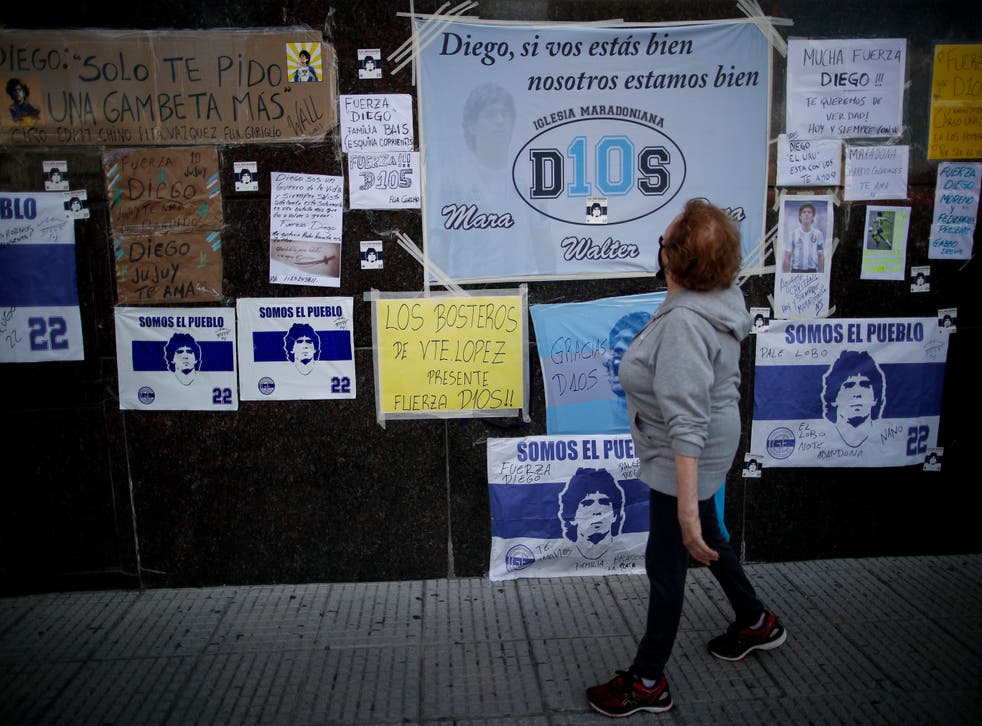 <p>La hospitalización de Maradona prendió las alarmas entre sus aficionados</p>