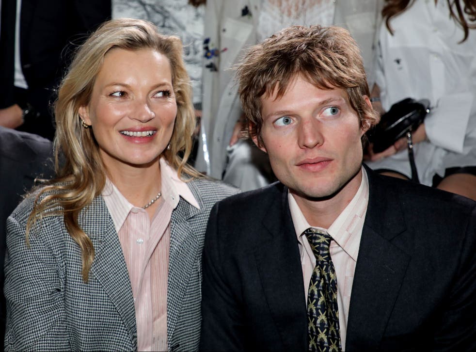Kate Moss and Count Nikolai von Bismarck at the Dior Homme show in November 2018