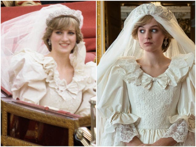 Princess Diana and Emma Corrin