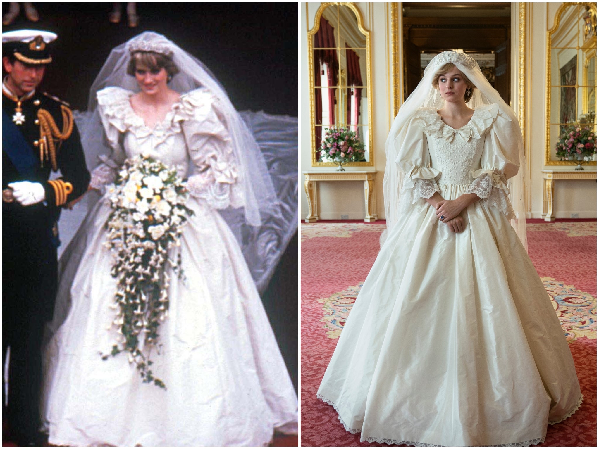 Lady Diana Spencer in 1981, Emma Corrin in ‘The Crown’ season four