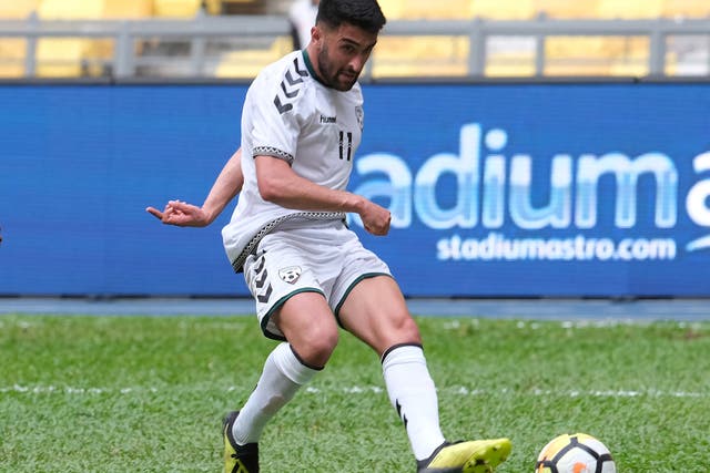 Maziar Kouhyar in action for Afghanistan