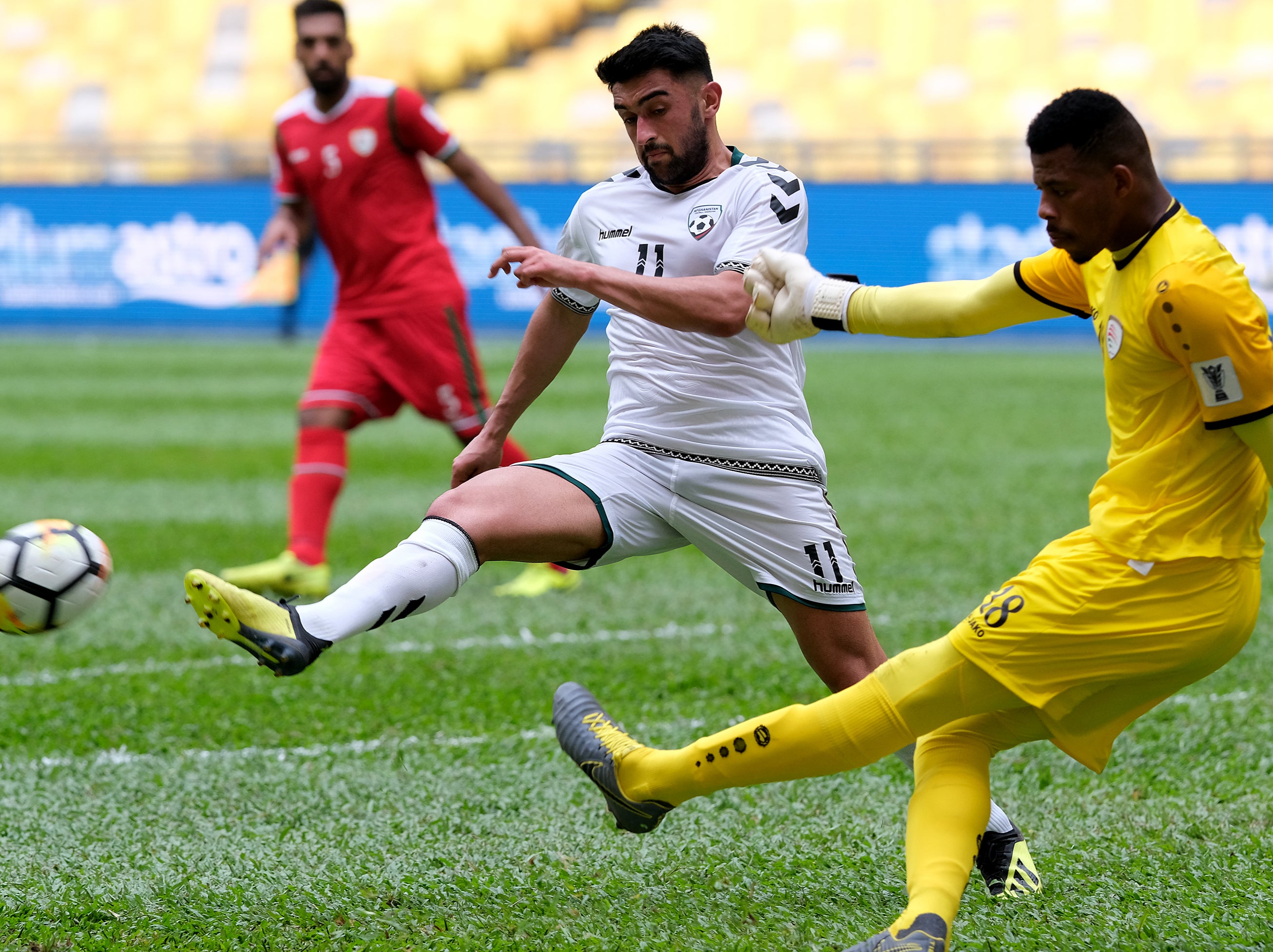 Maziar Kouhyar in action for Afghanistan