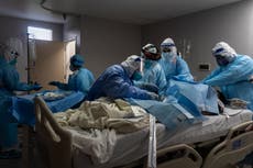 Covid patients in English hospitals near April peak