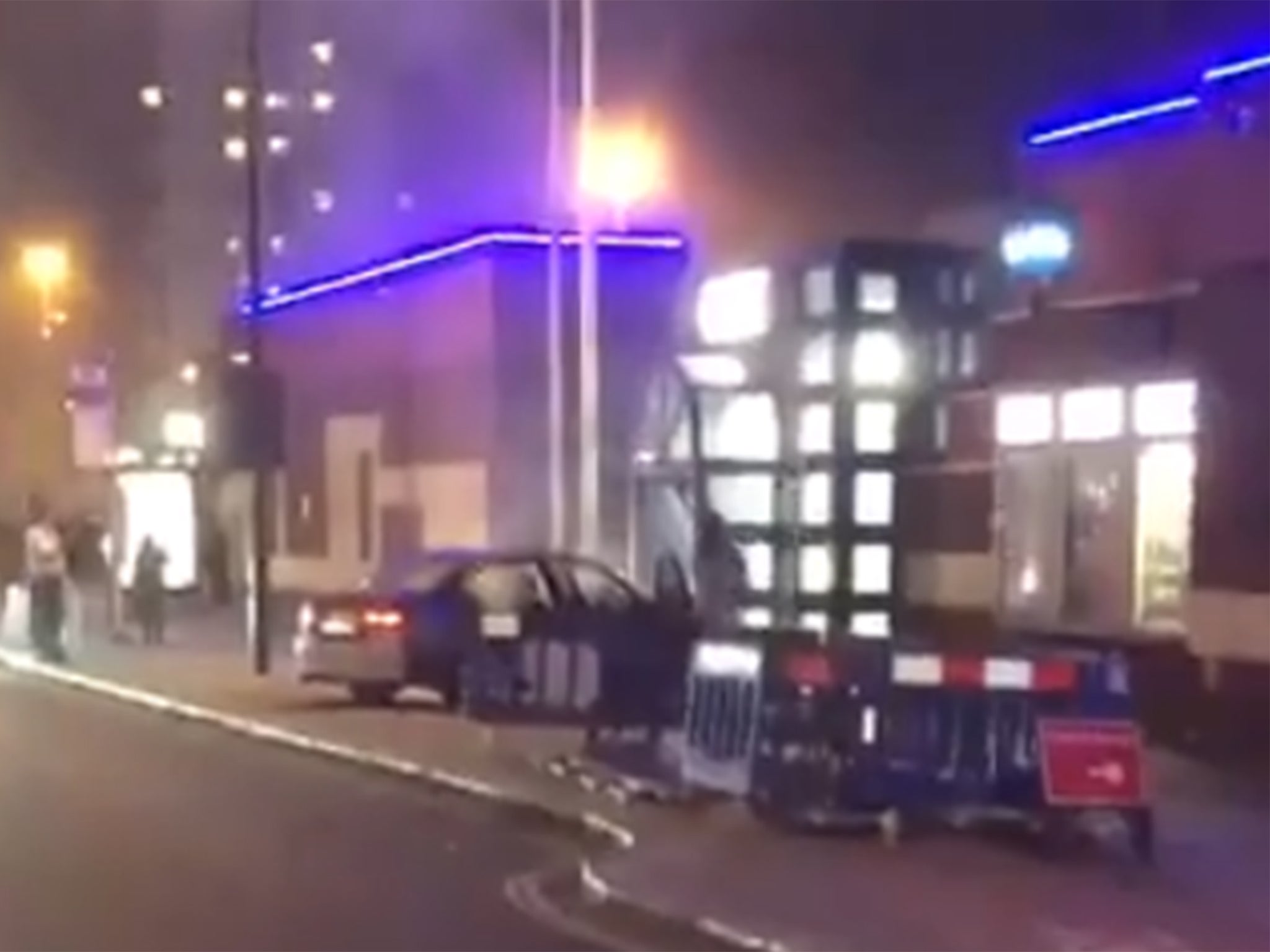 London police station evacuated after being hit by car