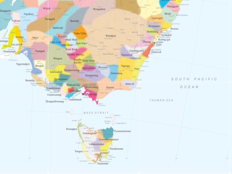 Some of the hundreds of indigenous place names have been collected in a map created by the Australian Institute for Aboriginal and Torres Strait Islanders Studies