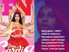 Cardi B apologises for Hindu-inspired photoshoot after being accused of cultural appropriation