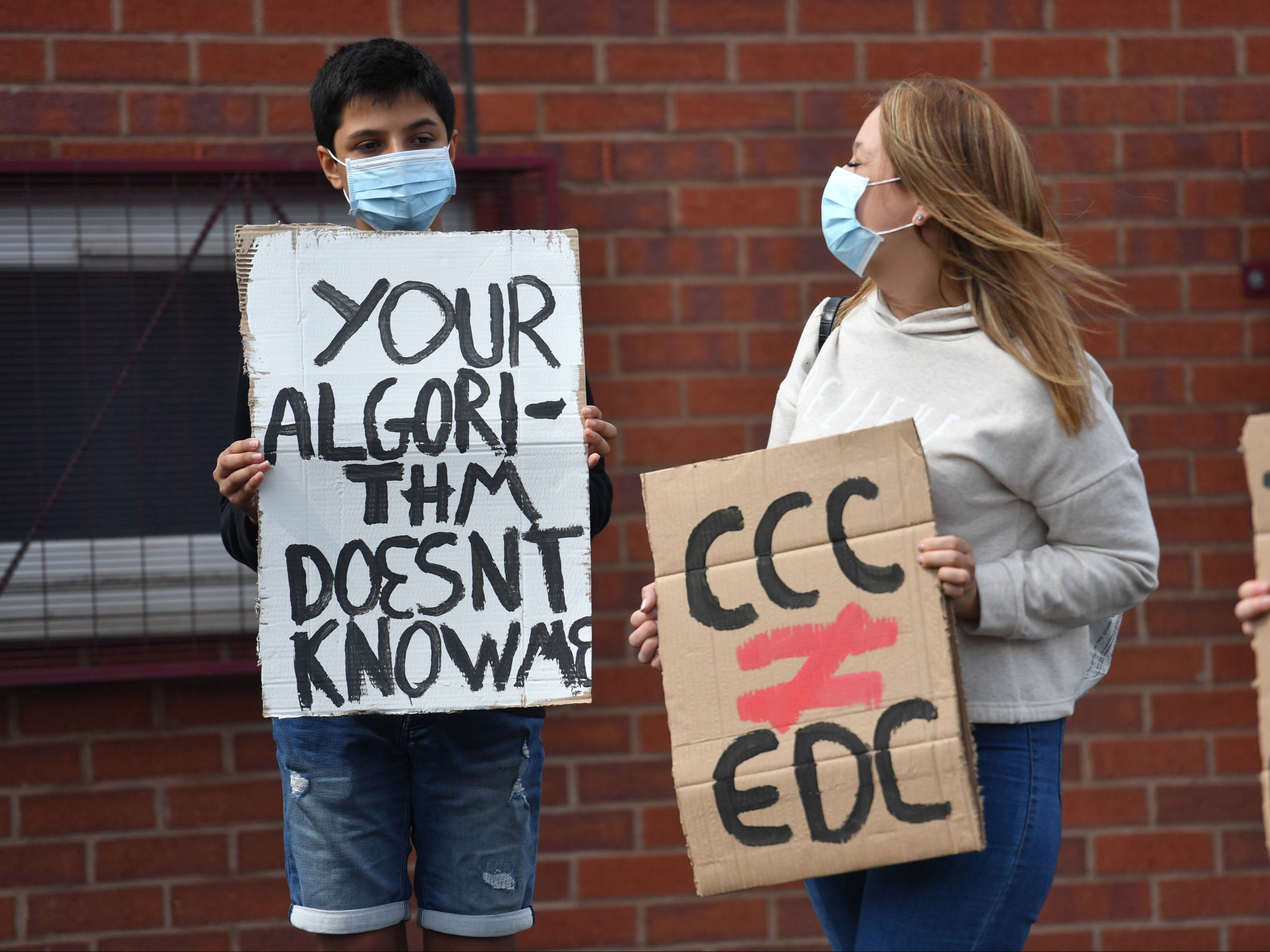 Students protested against a controversial grading system following this year’s results day