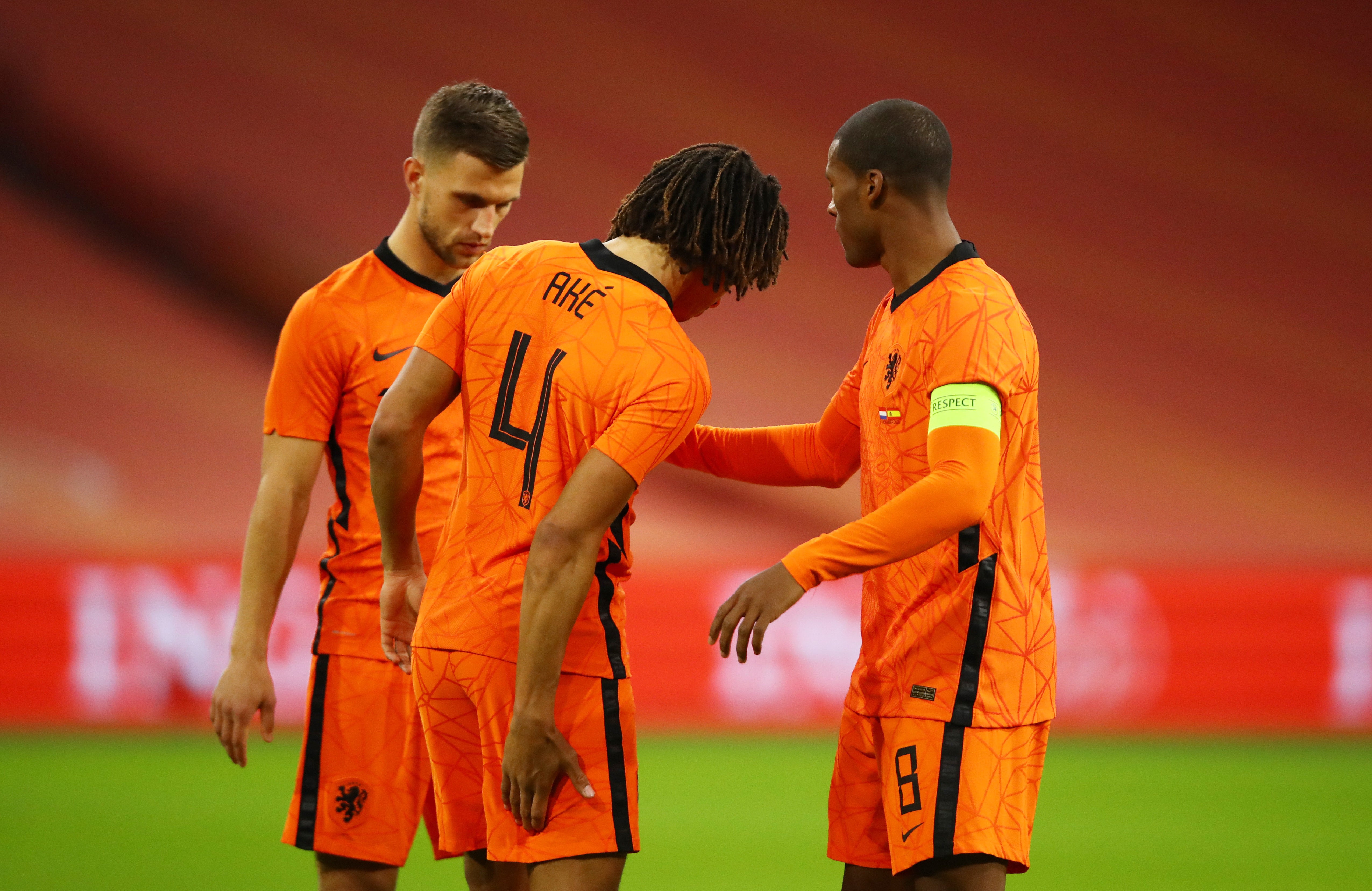 Nathan Ake suffered an injury just five minutes into the Netherlands’ 1-1 draw with Spain