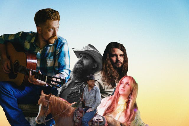 <p>Clockwise from the left: Tyler Childers, Chris Stapleton, Brent Cobb, Margo Price and Colter Wall</p>