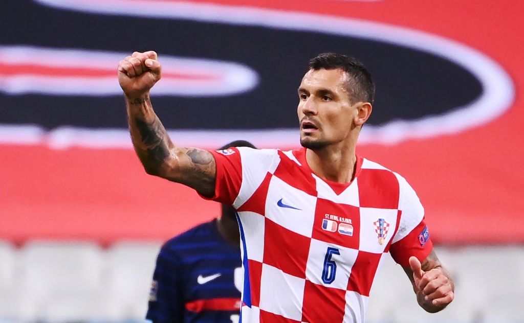 Dejan Lovren in action for Croatia