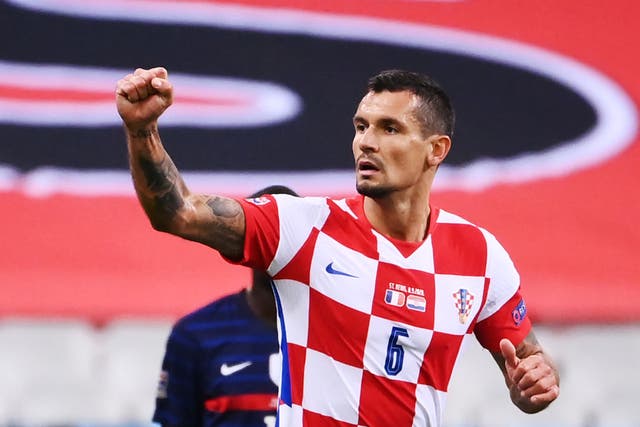 Dejan Lovren in action for Croatia