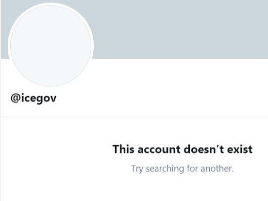ICE’s Twitter account is no longer active