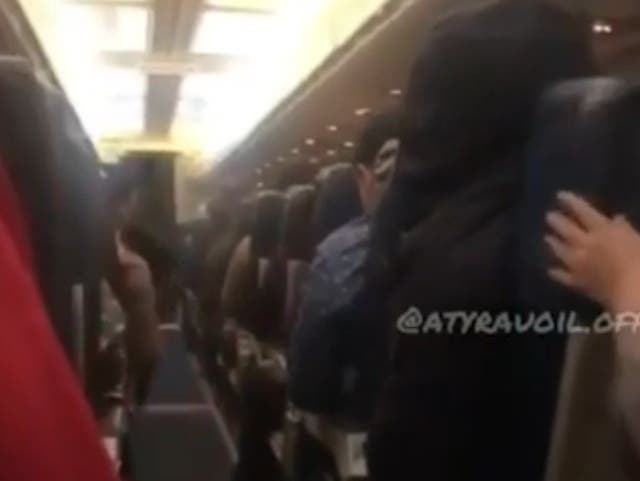 Footage was taken onboard the SCAT Airlines flight