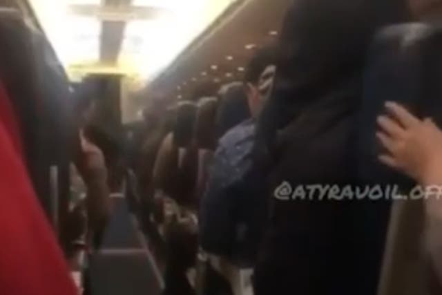 Footage was taken onboard the SCAT Airlines flight