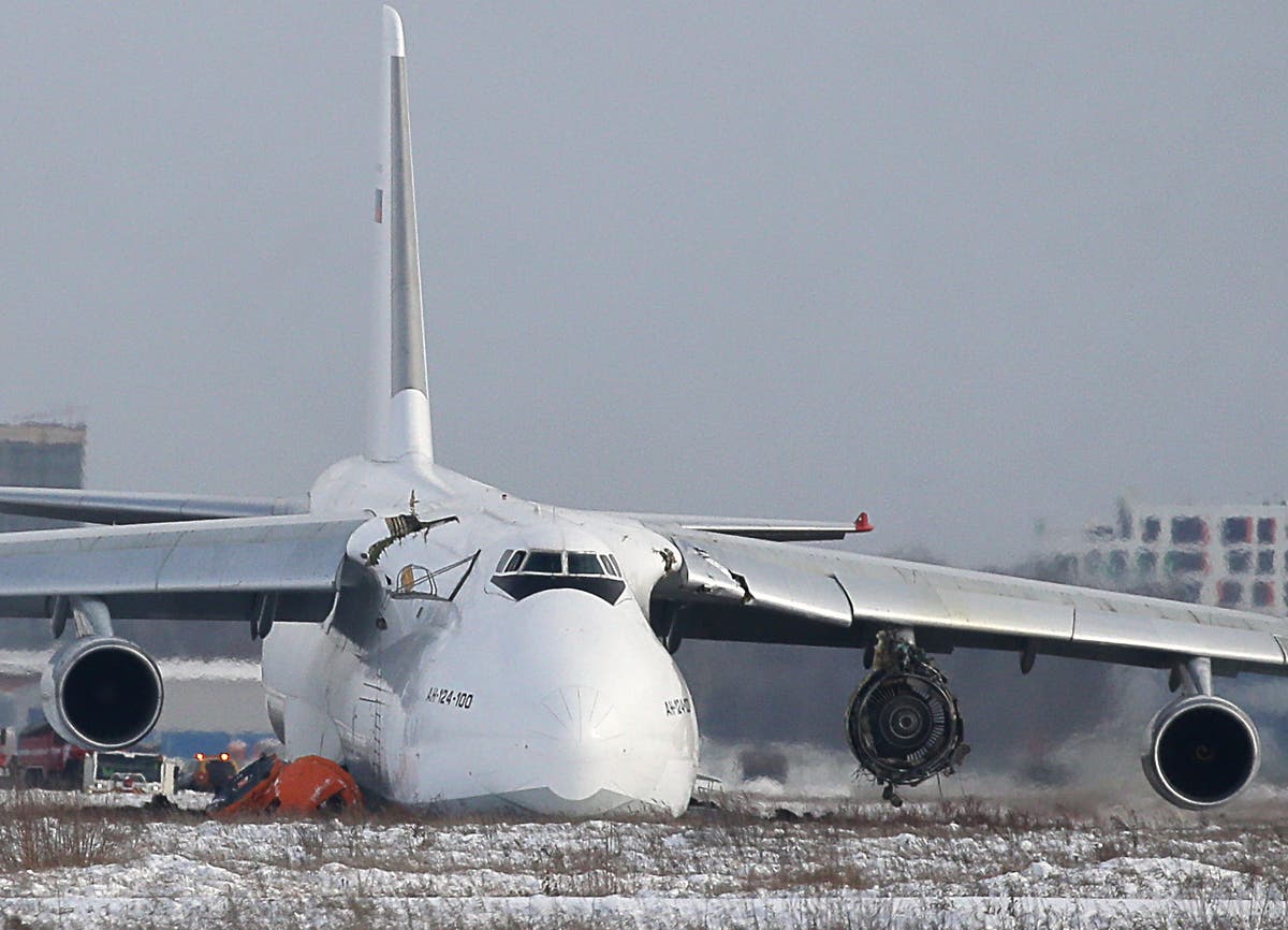 Plane makes emergency landing and overshoots runway after suffering engine failure