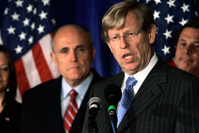Ted Olson, pictured in 2007 while representing Rudy Giuliani during his presidential bid, has said the election is settled in Joe Biden’s favour