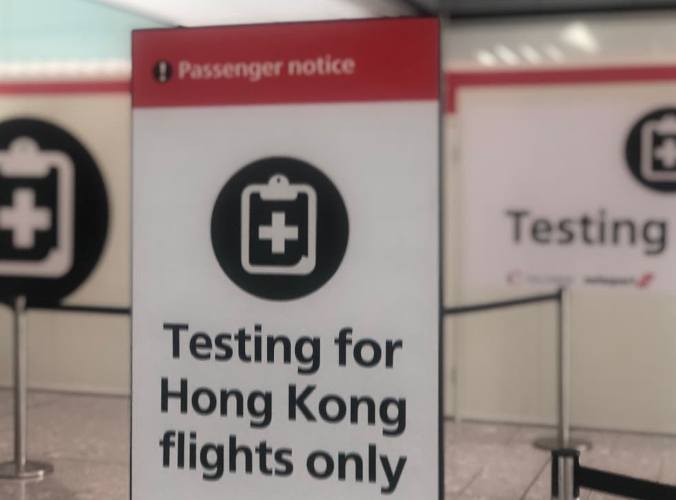 Ready for action: Heathrow airport has coronavirus testing facilities in place, but at present most travellers must seek a private provider in advance